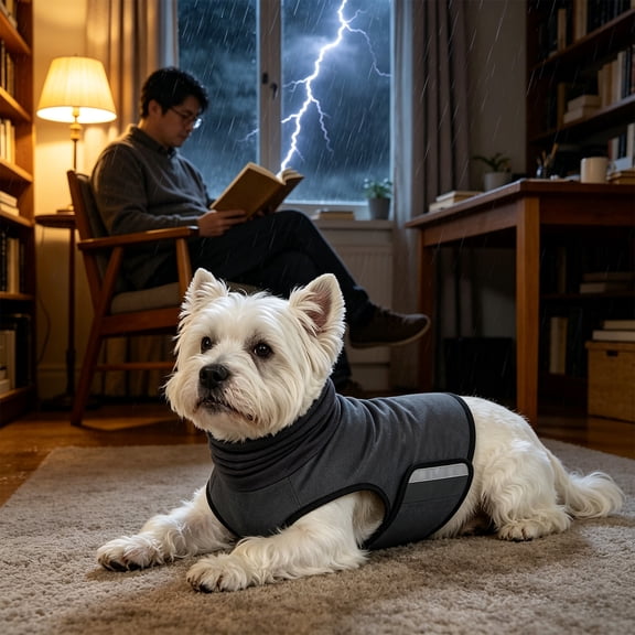 Dog Calming Vest, Noise Reduction Anxiety Wrap with Soft Stretchable Fabric, Comfortable Pullover Stress Relief Jacket for Small Medium Large Dogs