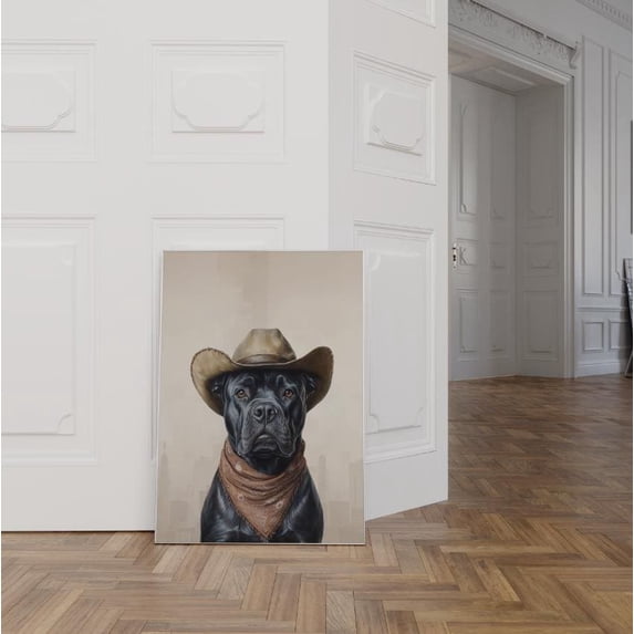 Dog Cane Corso In Cowgirl Hat Western Poster , Poster Print Only ...