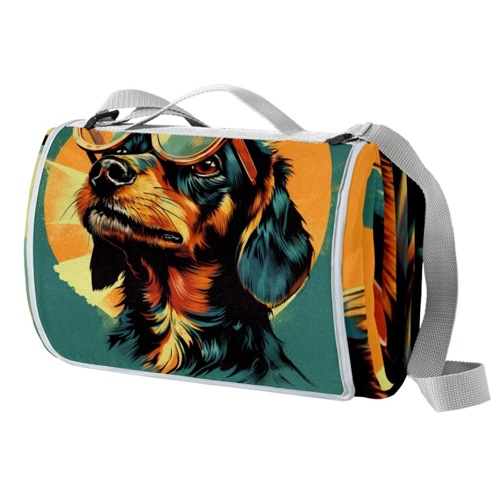 Dog Canvas Beach Blanket Picnic Mat Waterproof Sand Proof Outdoor