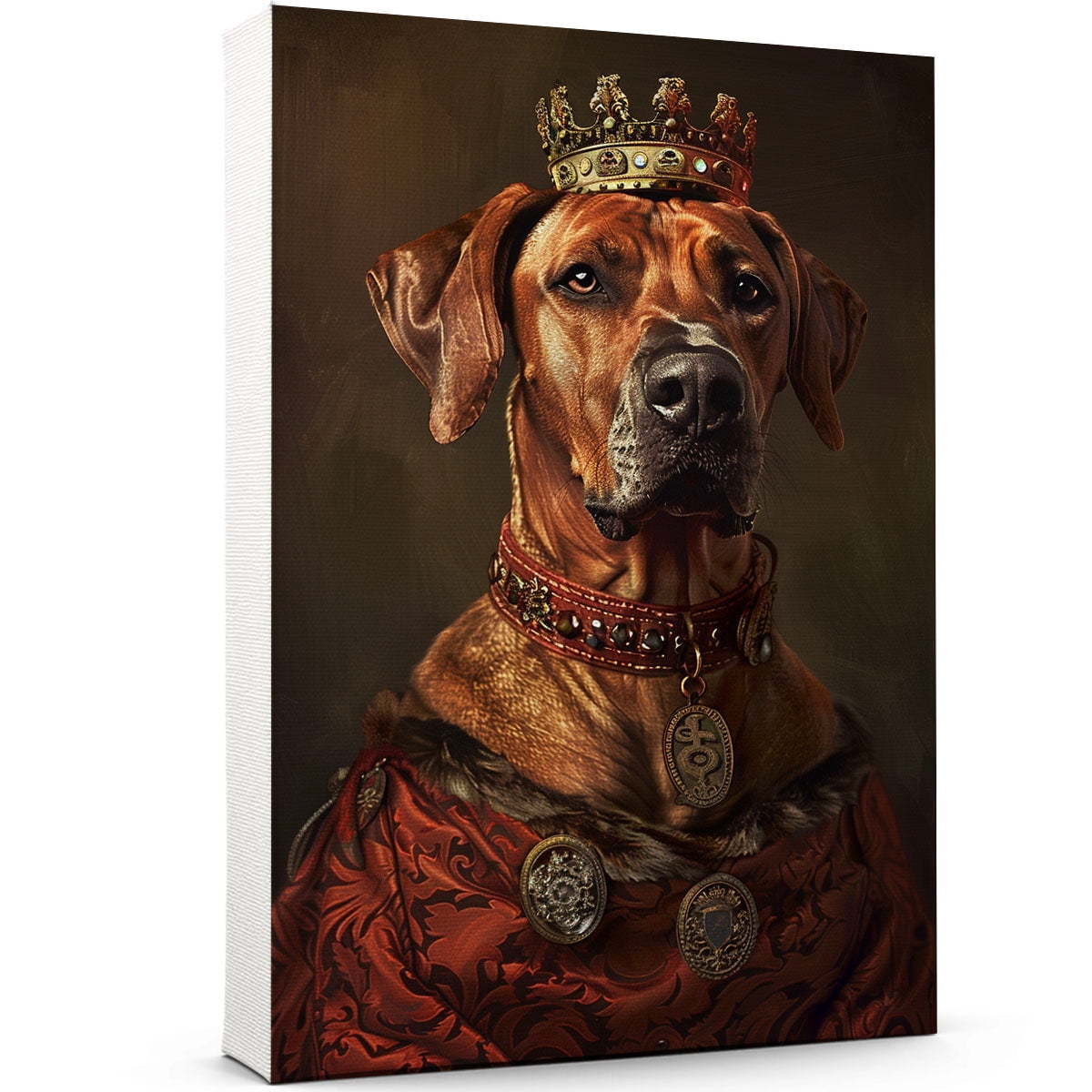 Dog Canvas Print Funny Rhodesian Ridgeback Dog Painting Poster Vintage ...