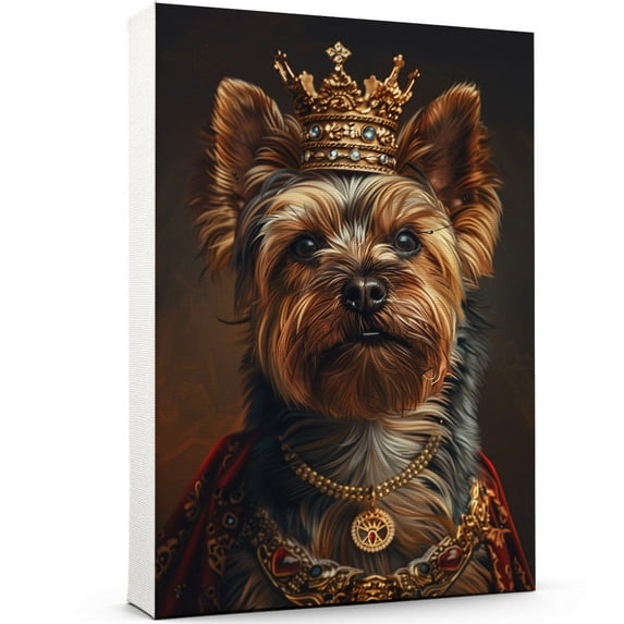 Dog Canvas Print Funny Silky Terrier Dog Painting Poster Vintage Wall Art Starry Night Artwork Picture for Bedroom Decor