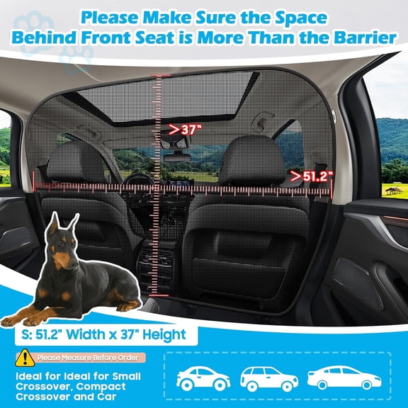 Dog Car Barrier Behind Front Seat