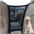 thumbnail image 1 of Dog Car Barrier, Dog Net for Car Between Seats, Pet Net Barrier Front Seat, Car Mesh Barrier Back Seat, Universal Stretchy Car Seat Storage Mesh Net, 1 of 7
