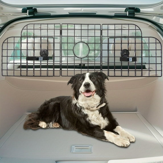 Dog Car Barrier for SUV, Vehicles, Cars, & Trucks, Adjustable Dog Car Divider for Universal Fit, Heavy-Duty Wire Mesh Pet Divider Cargo Area for Safety Driving And Travel