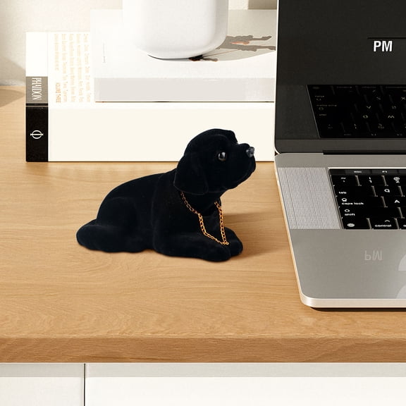 Dog Car Dashboard Ornament, Bobblehead Puppy Figurine with Flocked Surface, Cute Dog Decor for Car Interior, Home, Office Desk