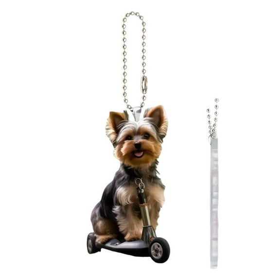 Dog Car Hanging Ornament, 2D Acrylic Cute Dog Ornaments Backpack Accessories, Car Accessories, Auto Inter Car Hanging Mirror