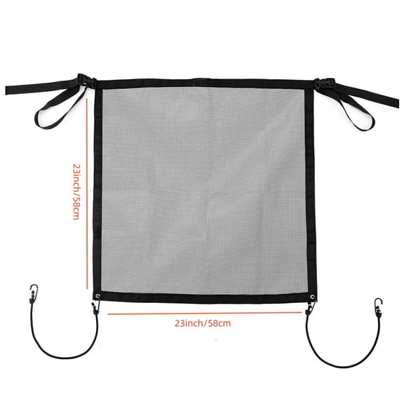 Dog Car Net Barrier - Universal Fit Sturdy Mesh, Easy to Install, Convenient for Air Conditioning, Easy to Clean & with Flexible Bungee Cords for Seat Movement
