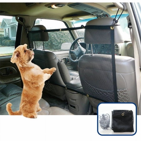 Dog Car Net Barrier for SUVs, Pet Barrier with Metal Hooks Stretchable Mesh, Car Divider