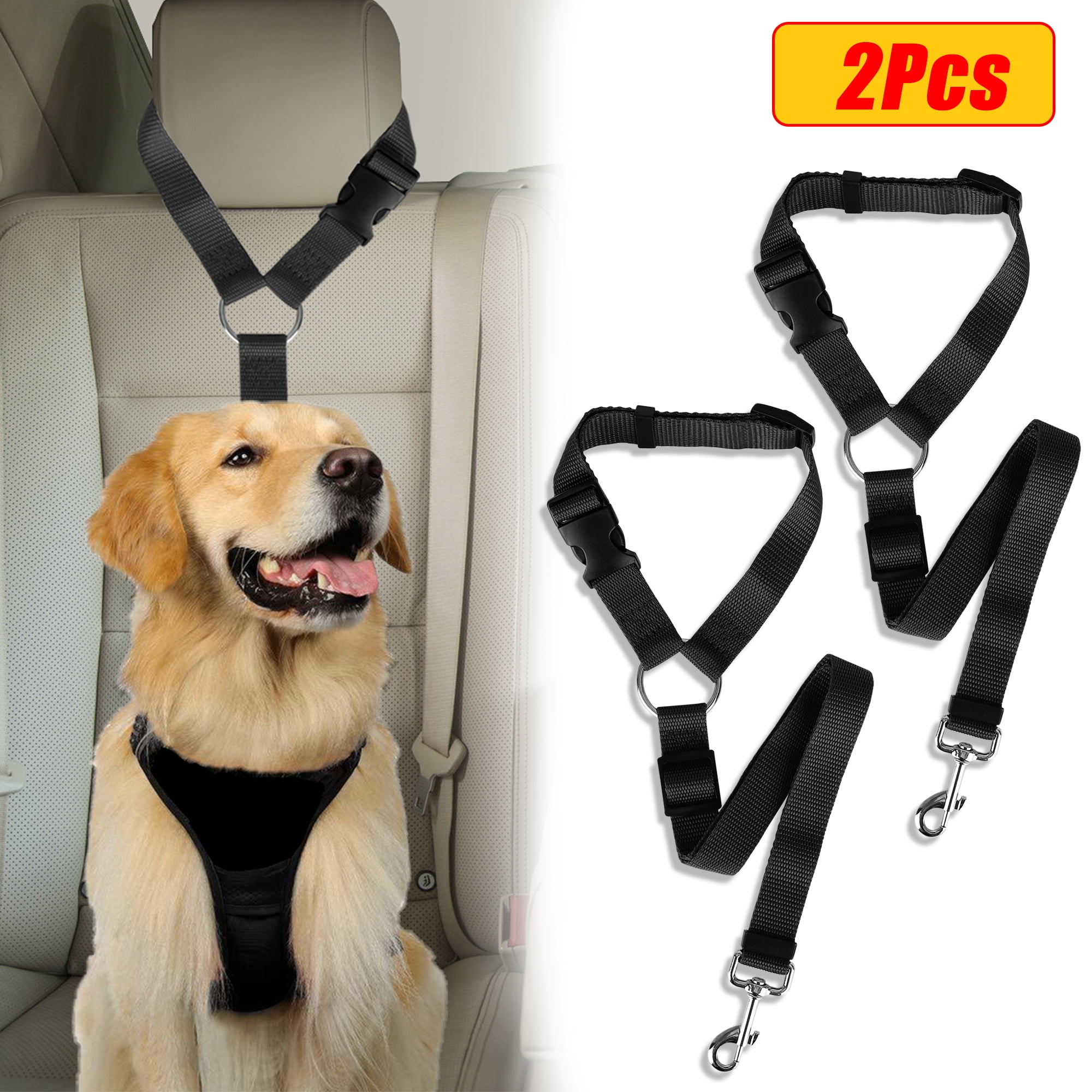 Dog Seat Belt, 2 Pieces Of Pet Car Seat Belt Headrest Restraint Adjustable  Puppy Safety Seat Belt