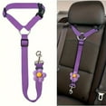 thumbnail image 1 of Dog Car Seat Belt with Flower Headrest Restraint Seatbelt Adjustable Pet Safety Leads for Dog Harness Collar Travel Daily Use (Purple), 1 of 4