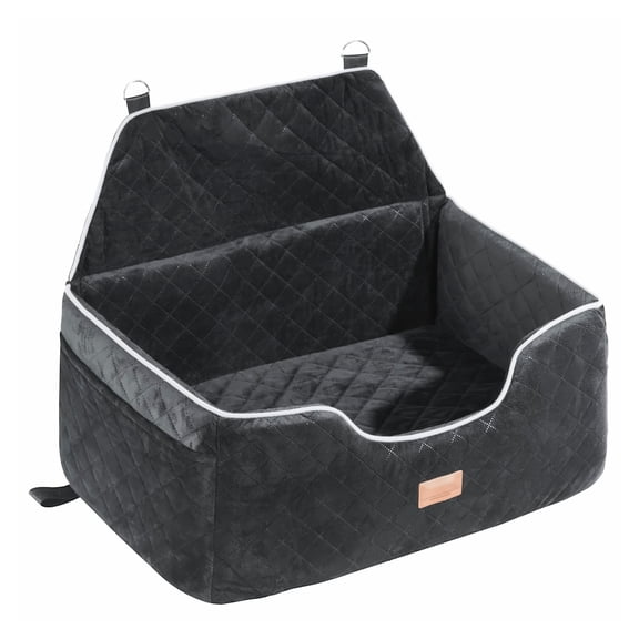 Dog Car Seat Booster for Medium Large Dogs up to 55lbs - Black Pet Car Seat