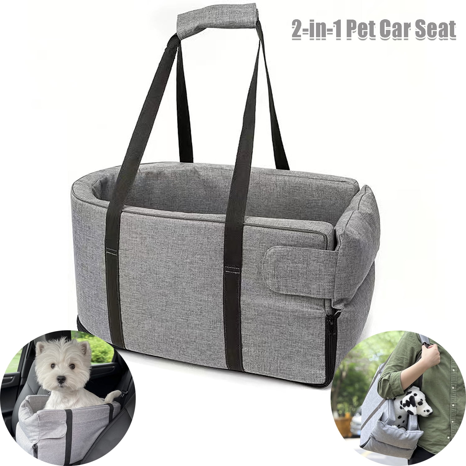Dog Car Seat Cat Carrier Dog Car Booster Seat on Car Armrest Travel