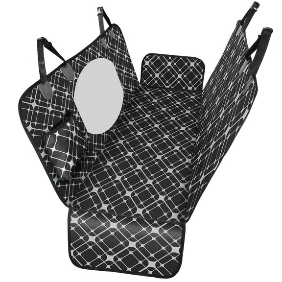 Dog Car Seat Cover, 100% Waterproof Easy to Clean, Non-Scratch Pet Seat Cover, with 1 Seat Belts, Non-slip Mesh Big Mesh Window, Huge Pocket, for Cars Trucks and SUVS