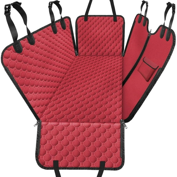 Dog Car Seat Cover for Back Seat, 2025 Upgraded 600D Heavy Duty Waterproof & Scratch-Resistant Dog Hammock for Car, Back Seat Pet Cover for Dogs with Sedan, Trucks and SUVs, Standard, Black