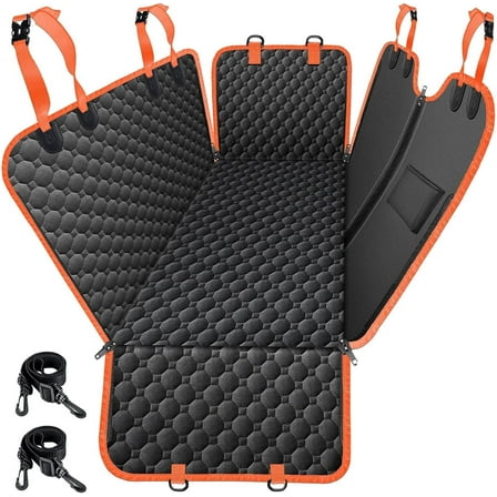 Dog Car Seat Cover for Back Seat, 2025 Upgraded 600D Heavy Duty Waterproof & Scratch-Resistant Dog Hammock for Car, Back Seat Pet Cover for Dogs with Sedan, Trucks and SUVs, Standard, Black