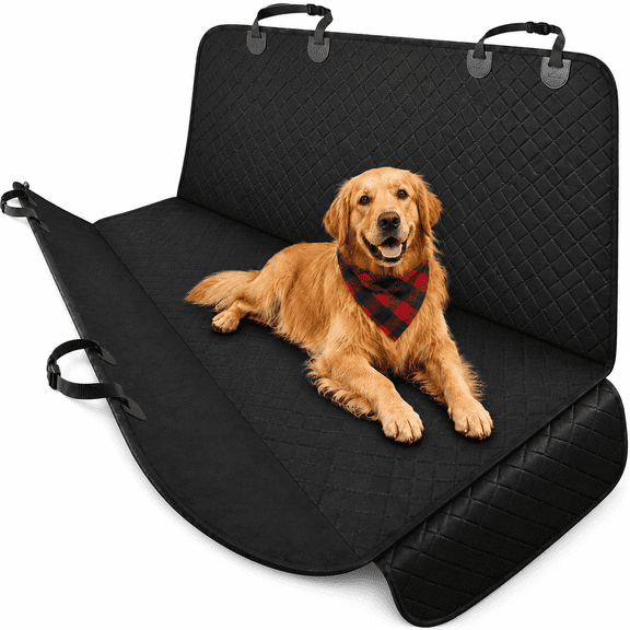 Pinshey Dog Car Seat Cover for Back Seat, 54 x 58 Inch Waterproof Dog Car Hammock with Non-Slip Bottom, Seat Anchors & Headrest Straps, Convertible Dog Seat Cover and Pet Seat Protector for Cars SUV