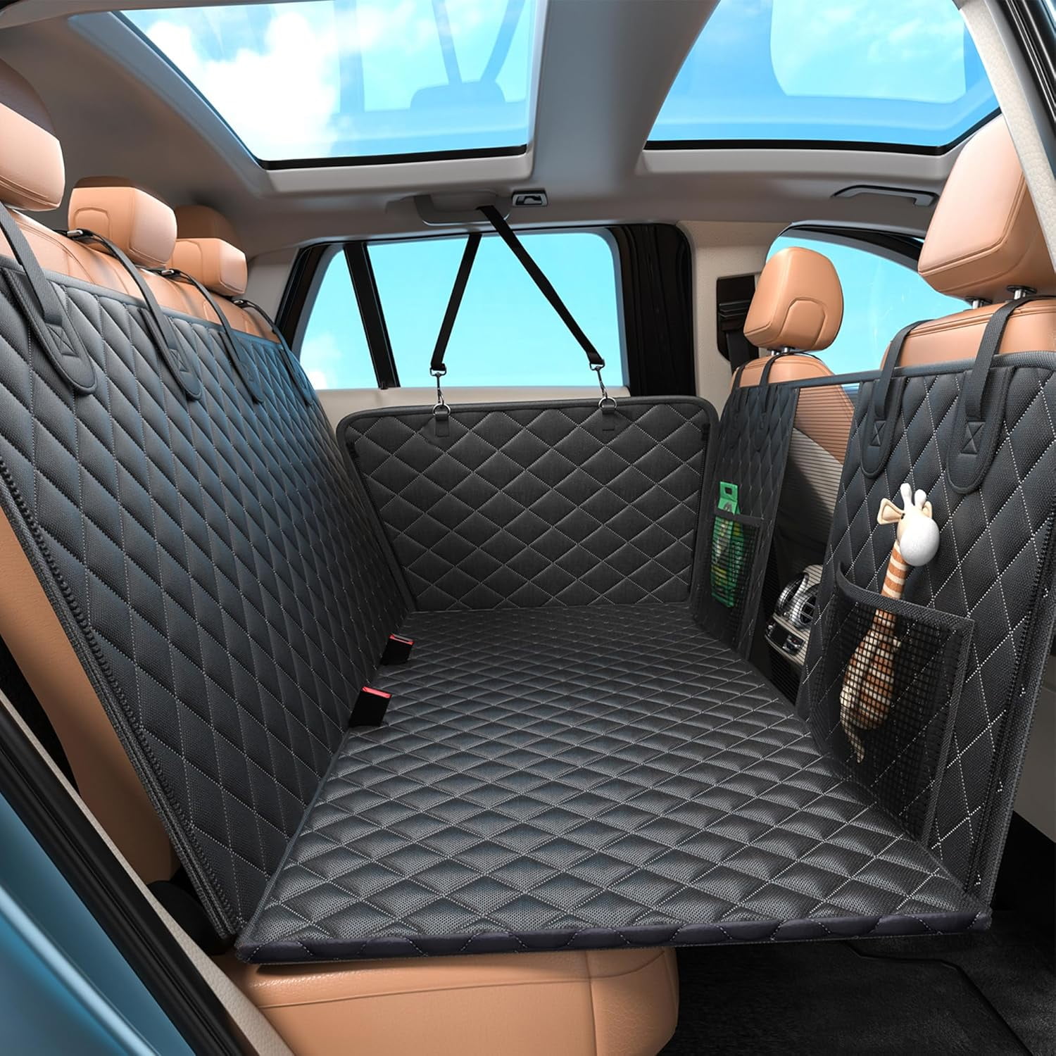Dog Car Seat Cover for Back Seat, Back Seat Extender for Dogs Supports ...