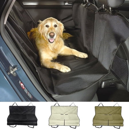 Dog Car Seat Cover for Back Seat - Durable, Non Slip, Waterproof - Protector Against Dirt, Shedding and Scratching for Small or Midsize Sedans, SUVs and Trucks (Cream)