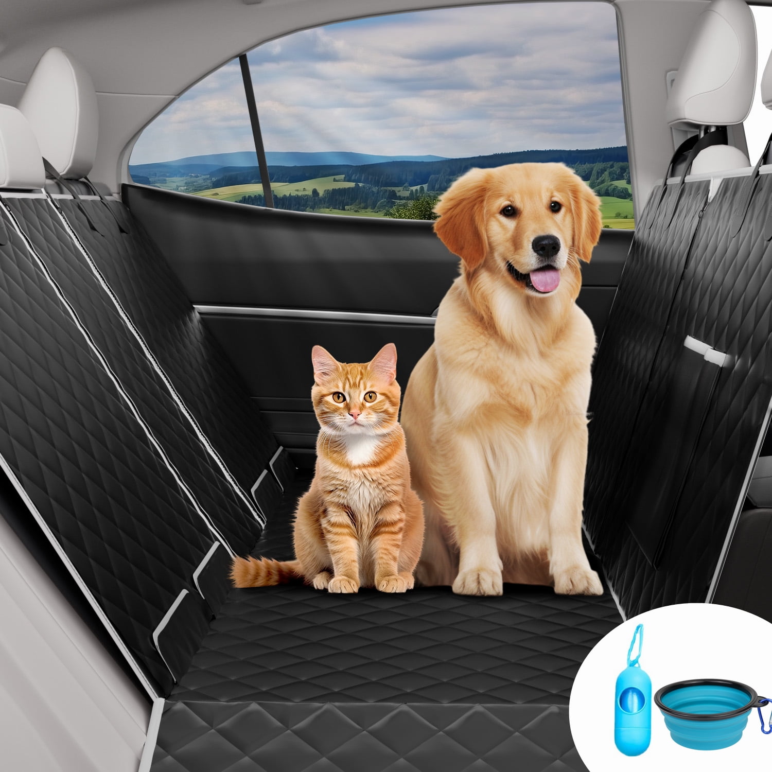 Active Pets Premium Dog Car Seat Cover for Trucks, Sedans & SUVs -  Waterproof Backseat Protection for Dog Travel - Puppy Essentials