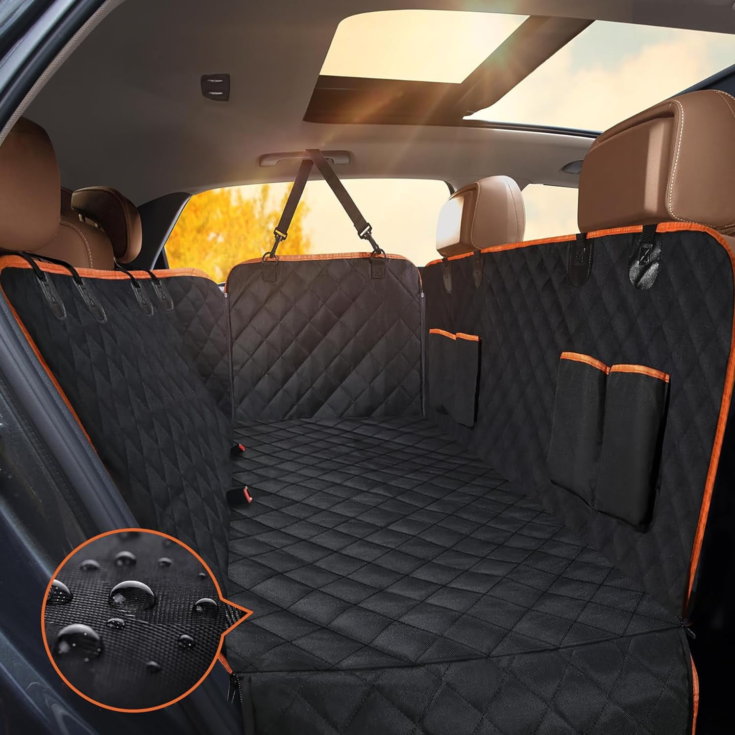 Dog Car Seat Cover for Back Seat Waterproof Seat Protector Scratchproof Pet Hammock with 4 Bags Side Flaps Washable Nonslip Backseat Protection for Cars Trucks and SUVs. Walmart
