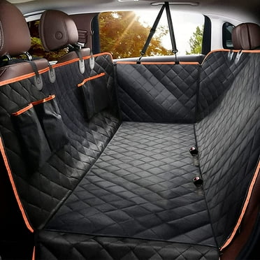 Dog Car Seat Cover for Back Seat, Waterproof Seat Protector Scratchproof Pet Hammock with 4 Bags Side Flaps, Washable Nonslip Backseat Protection for Cars Trucks and SUVs