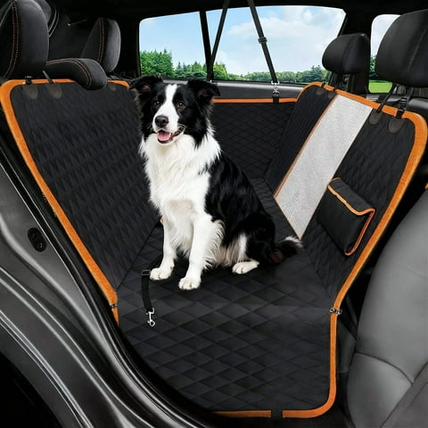 Dog Car Seat Cover, Waterproof Nonslip Durable Soft Back Seat Extender for Dogs, Covers for SUVs & Cars Trucks(Black)