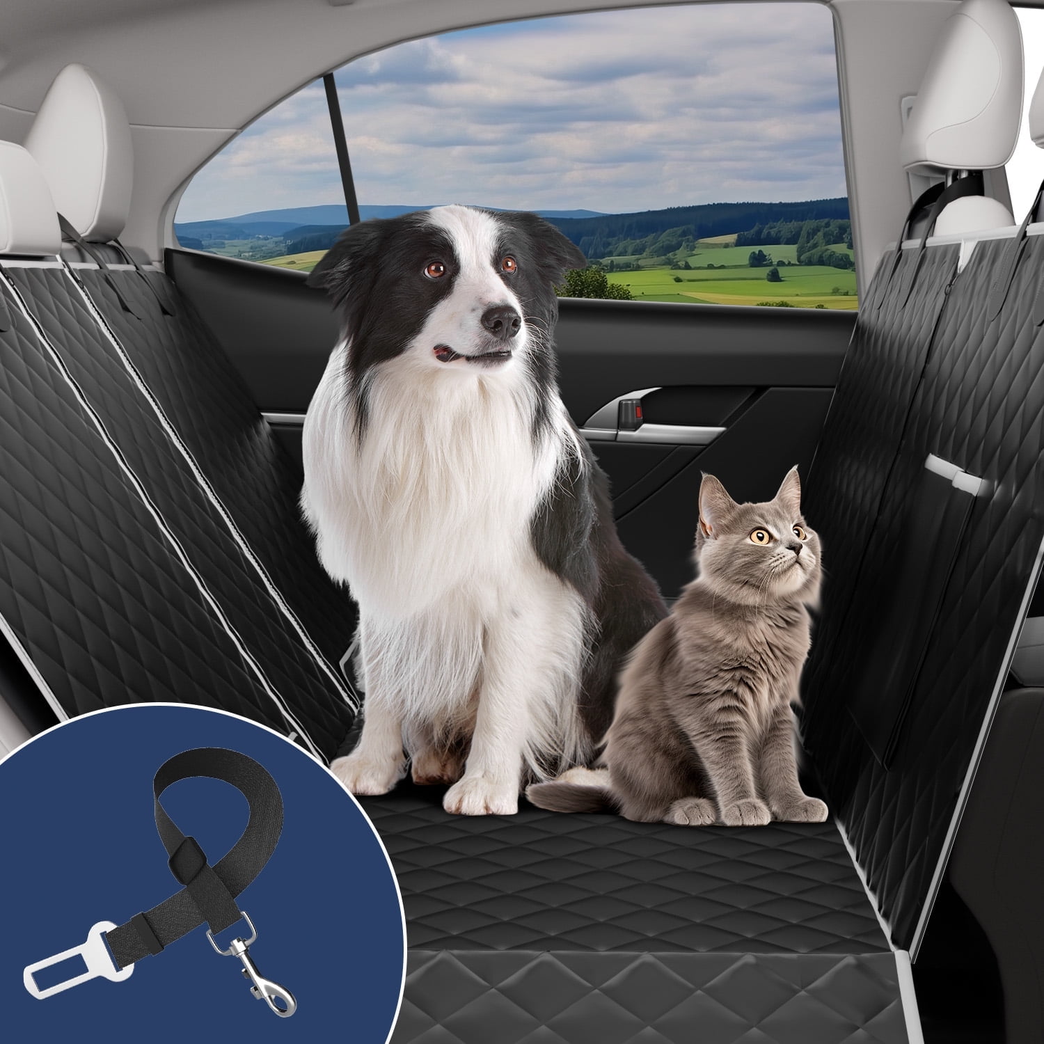 Dog Car Seat Cover for Back Seat Thickening Pet Seat Cover Waterproof Scratchproof Dog Seat Hommock for Truck Vehicle Suv Tesla Machine Washable