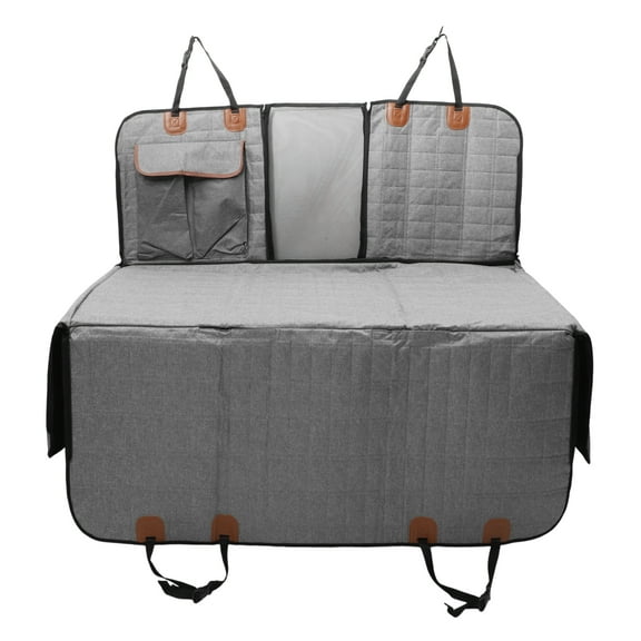 Dog Car Seat Cover for Back Seat Waterproof Extender Dog Seat Cover for Travel Hammock Grey Black