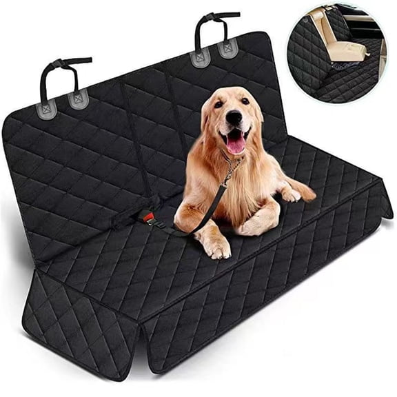 Dog Car Seat Cover for Back Seat, Waterproof Non-Slip Pet Hammock with Mesh Window for Cars SUVs