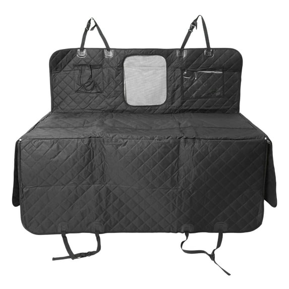 Dog Car Seat Cover for Back Seat Waterproof Pet Trunk Mat with Side Flaps Non-Slip Water Black