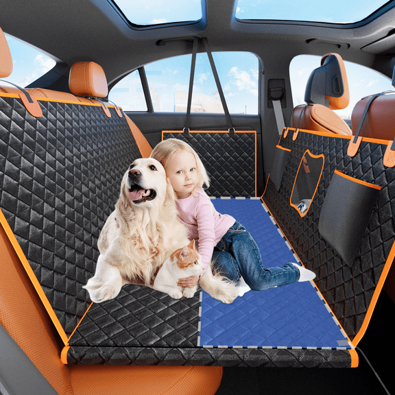 Dog Car Seat Cover with Detachable Hard Bottom,Waterproof Pet Sear Cover,Holds 400lbs for Car, SUV, Truck
