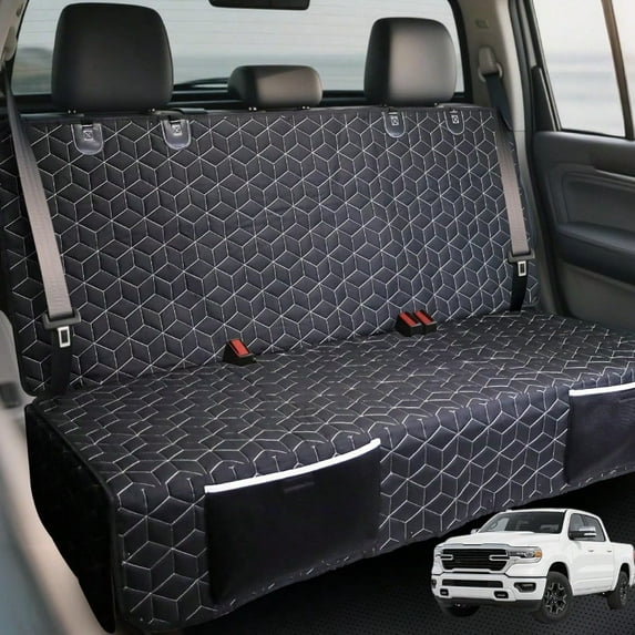 Dog Car Seat Covers For Back SeatWaterproof Pet Bench Seat Covers For Trucks F150 Ram1500 Nissan Frontier Tacoma GMC Canyon Scratch Nonslip Truck Seat Cover For Dogs