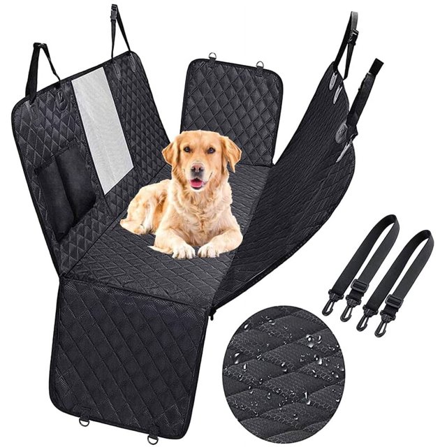 Dog Car Seat Covers with Mesh Window, Waterproof Dog Cover Back Seat, Scratchproof Dog Car