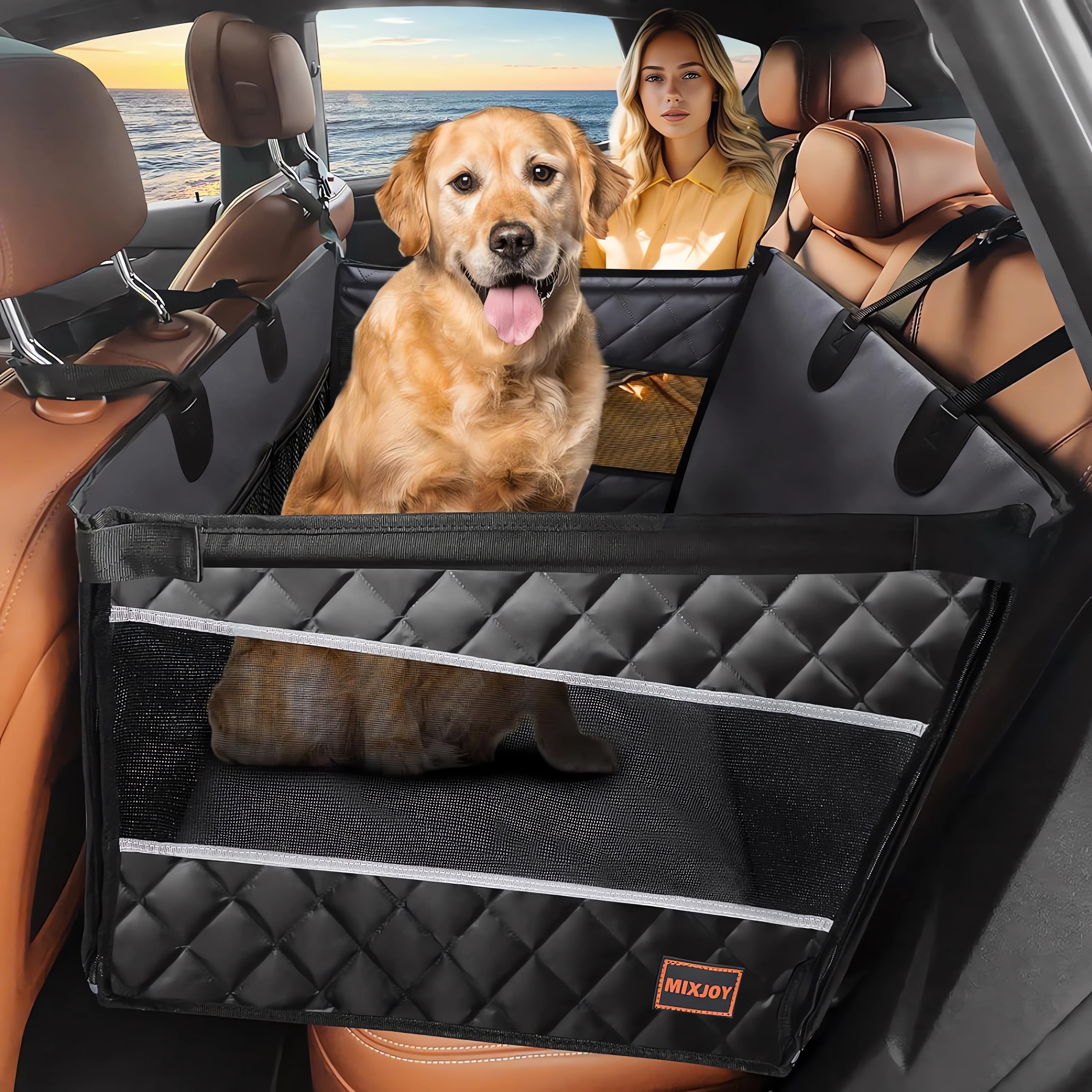 Dog Car Seat For Large Medium Dogs, Back Seat Extender For Dogs 