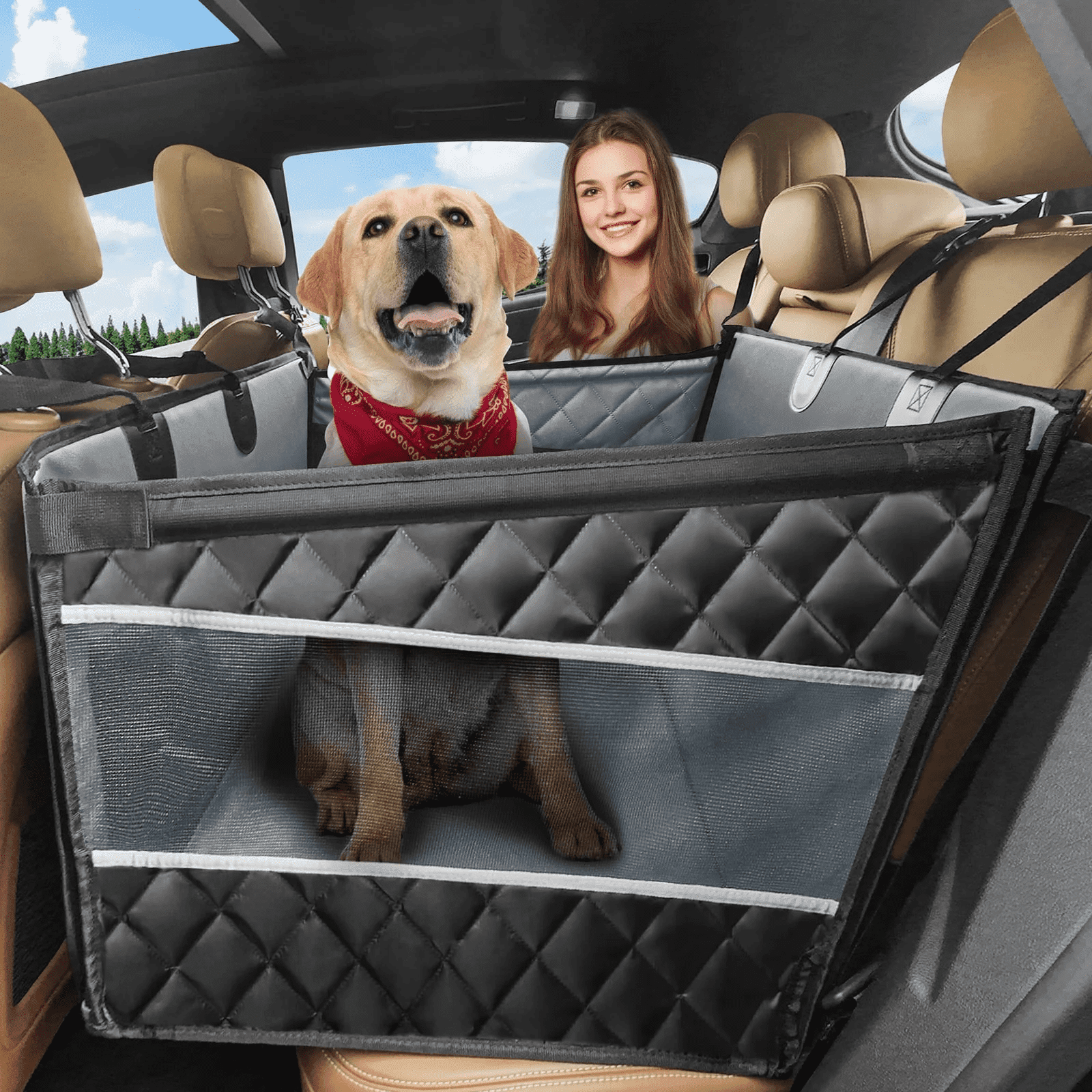 Dog Car Seat for Large Dogs, FurLove Car Booster Seat for Pet Travel