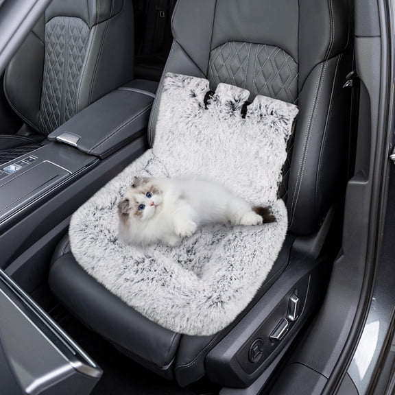 Dog Car Seat Mat Pet Travel Bed with Non-Slip Bottom - Puffy Cushion for Small and Large Breeds Machine Washable(C)