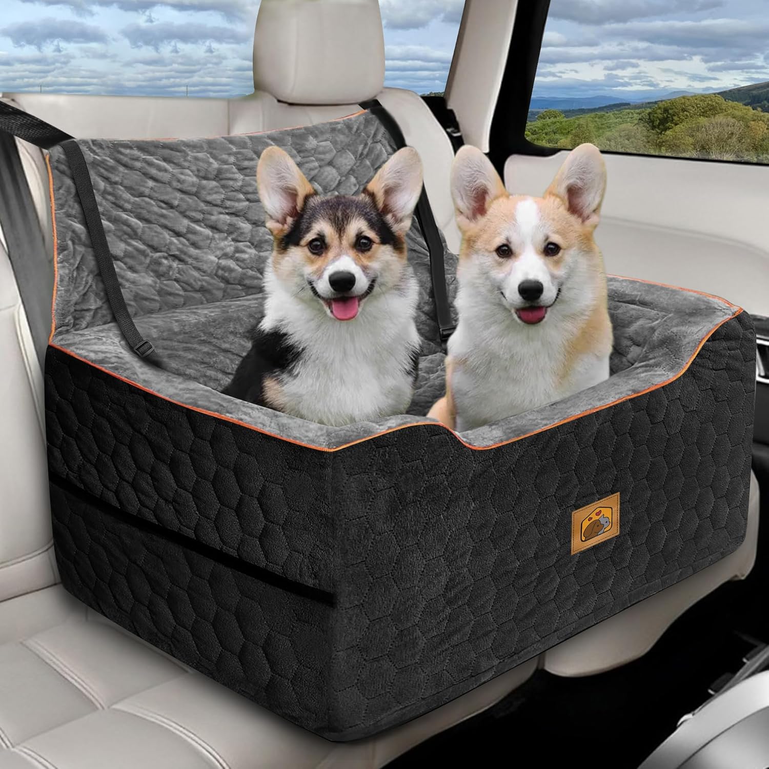 Dog Car Seat for Medium/Large Dog Booster Seat for Dogs Under 60 lbs or ...