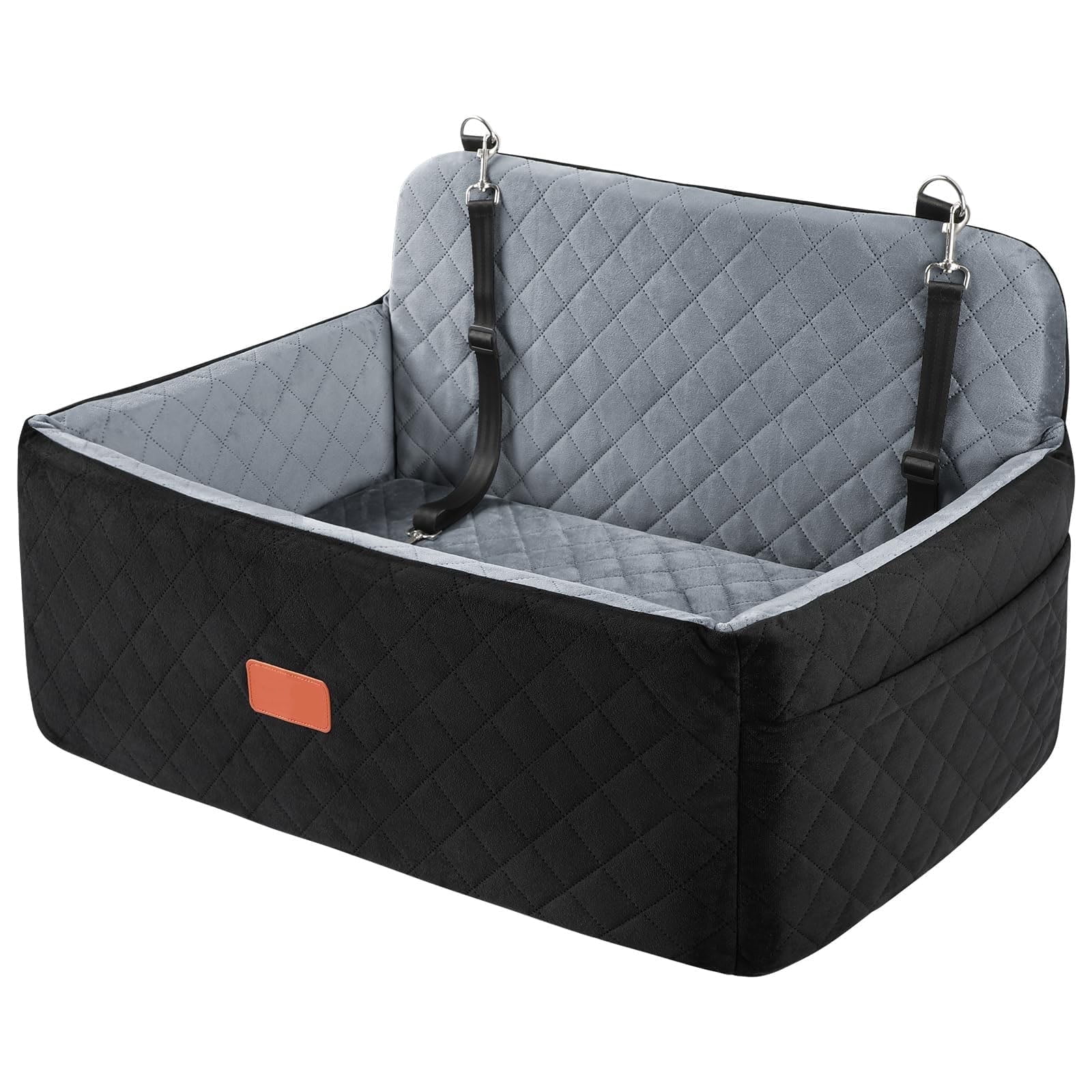 Dog Car Seat for Medium and Large Dogs up to 55 lbs – Washable Pet Car Bed with Safety Leashes, Booster Dog Seat for Car Backseat for 2 Small Dogs or One Large Pet – Dog Bed for Car Travel