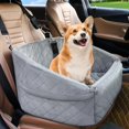 thumbnail image 1 of Dog Car Seat for Small Dogs,Detachable Washable Dog Booster Seat for Medium Dogs Under 30lbs, Pet Car Seat Travel Bed with Storage Pockets and Dog Safety Belt (Grey), 1 of 12