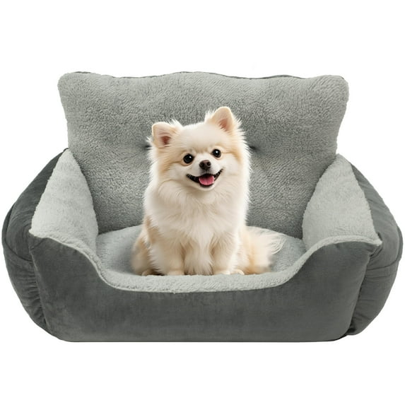 Dog Car Seat for Small Dogs, Portable Dog Booster Seat for Car with Clip-On Safety Leash, Soft Dog Seat for Car, Pet Car Seat for Small Pets Up to 25lbs