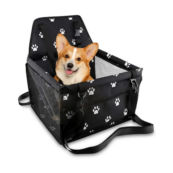 Dog Car Seat for Small Dogs, Portable and Washable Puppy Dog Booster Seats for Car Front Seat with Clip-On Leash, Breathable Folding Travel Carrier Bag