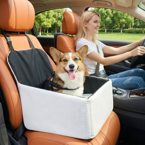 Poshby Dog Car Seat for Small Dogs, Portable Booster Car Seat with Patent Safe Buckles, for Pets up to 35lbs, Gray