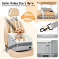 thumbnail image 1 of Dog Car  for Small Dogs – Patented Safety Buckle Booster with Leash, Travel   to 35 lbs,, 1 of 8
