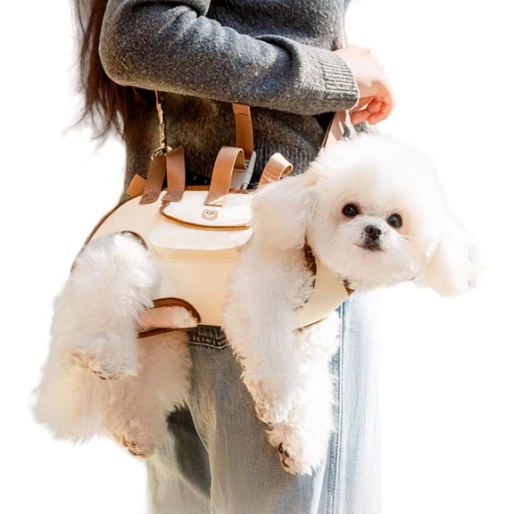 Dog Carrier, Adjustable Full Body Lift Harness for Small Dogs and Cats, Portable Breathable Pet Carrier Backpack with Hands-Free Shoulder and Treat Bag