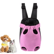 Dog Carrier Backpack, Adjustable Pet Front Carrier Backpack, Ventilated Pet Chest Carrier for Hiking Camping Travel, Sling Bag for Small Medium Dog Cat Rabbit P