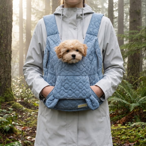 Hands-Free Sling Dog Carrier, Waterproof Outer with Cotton Lining, Breathable Carrier for Small-to-Medium Dogs up to 12 lbs