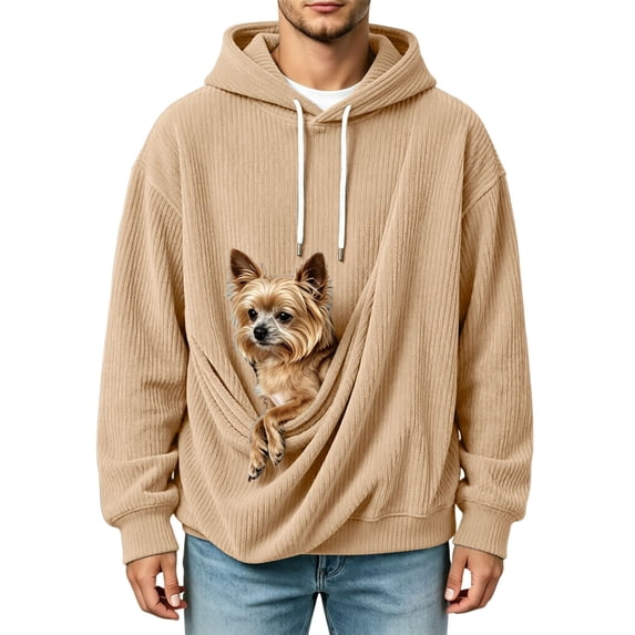 Dog Carrier Hoodie with Cat Pouch, Oversized Pet Holder Sweatshirt with Zipper Pocket, Soft Kangaroo Pocket Hooded Pullover for Puppy Pet Lovers Gift