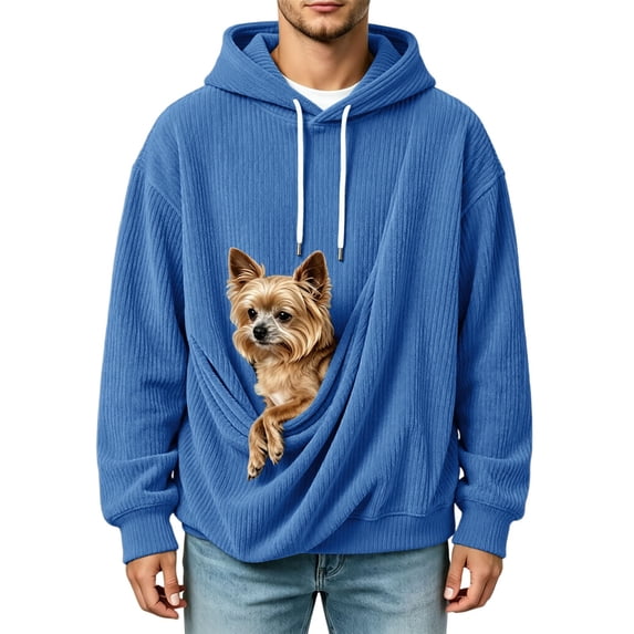 Dog Carrier Hoodie with Cat Pouch, Oversized Pet Holder Sweatshirt with Zipper Pocket, Soft Kangaroo Pocket Hooded Pullover for Puppy Pet Lovers Gift