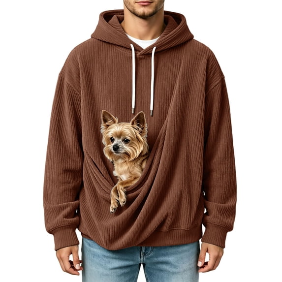 Dog Carrier Hoodie with Cat Pouch, Oversized Pet Holder Sweatshirt with Zipper Pocket, Soft Kangaroo Pocket Hooded Pullover for Puppy Pet Lovers Gift
