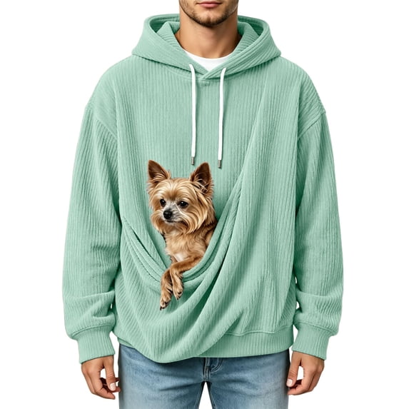 Dog Carrier Hoodie with Cat Pouch, Oversized Pet Holder Sweatshirt with Zipper Pocket, Soft Kangaroo Pocket Hooded Pullover for Puppy Pet Lovers Gift